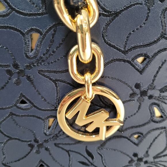 Michael Kors Sofia North South Satchel Crossbody Textured Floral With Gold - Picture 8 of 16